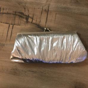 Silver Metallic Clutch Purse