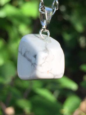 White Turquoise Pendant with Calm Spell