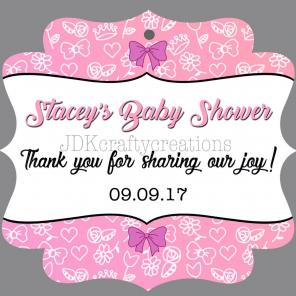 Its A Girl Baby Shower Tag