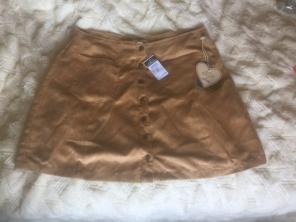 Suede Button Up Skirt