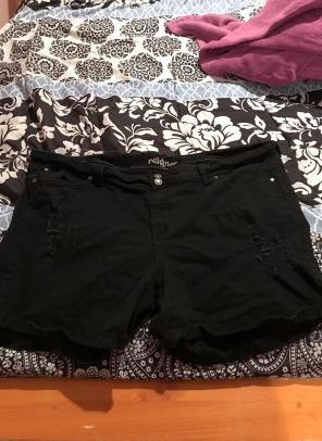 Plus Size Black Shorts