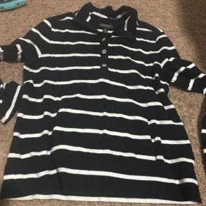 Navy Blue & White Striped Sweater