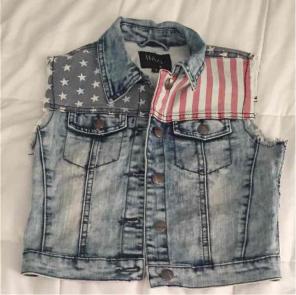 Jean vest stripe stars