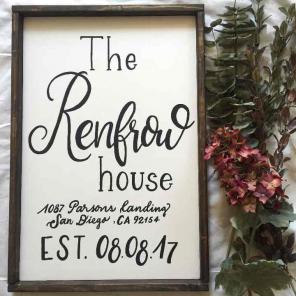 Rustic framed wood sign
