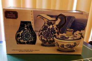 2 piece floral sugar and cream set