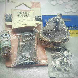 Gem stone charm and bead findings lot