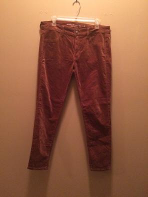 American Eagle Brown Velvet Jeggings