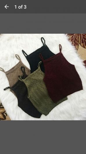 Sleeveless knit crop top