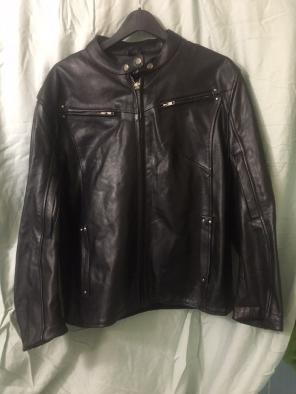 Men's Black Leather Jacket Sz: L