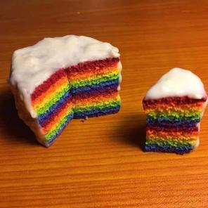 RAINBOW CAKE MADE FROM POLYMER CLAY