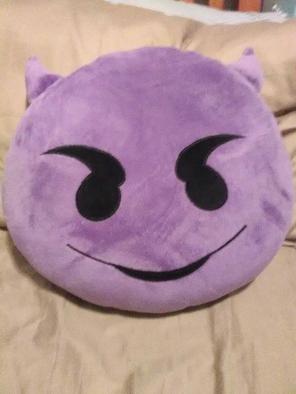 Evil emoji pillow
