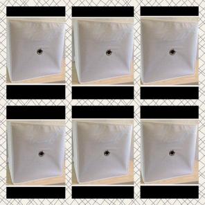 6 Beige Fabric Storage Cube Bin Organize