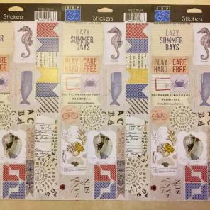 3 sheets of summer time stickers