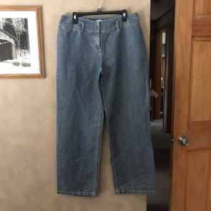 Calvin Klein Wide Leg Flax Blend Jean 12