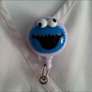 Cookie Monster ID Badge Holder Nurse RN