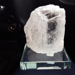 Clear quartz on glass