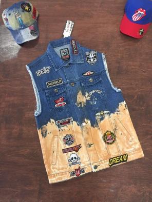 Patch Vest Bleached Sz Large