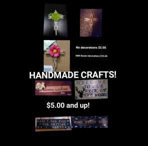 Handmade crosses and signs