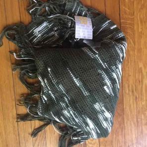 NWT LuLaRoe Mimi army green and white
