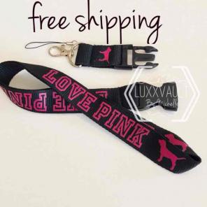 VS PINK black and pink lanyard