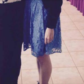 Lace lay over full skater skirt