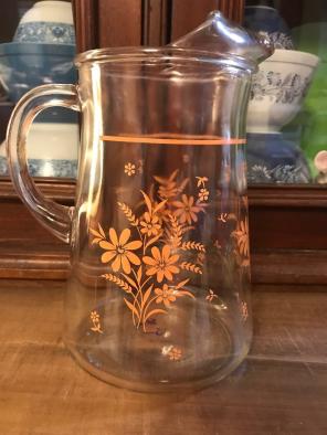 Vintage Pitcher Pink Flowers