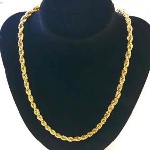 18k gold filled rope chain necklace