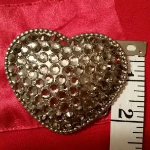 Rhinestone heart belt buckle