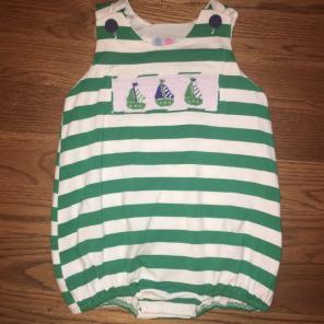 3T Boys Smocked Sailboat Knit Bubble NIP