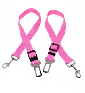 Dog Safety Seatbelt Adjustable x2 Pink