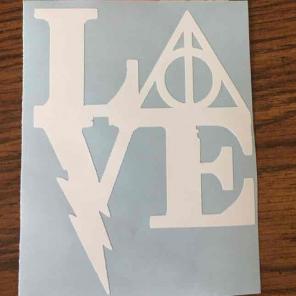 Harry Potter LOVE car laptop mug decal