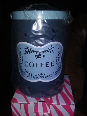 Pink zebra coffee canister shade