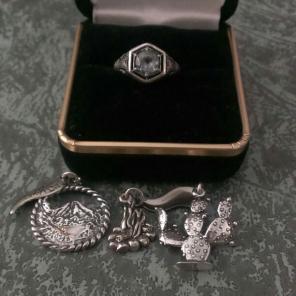 Vintage Sterling Art Deco Sapphire Ring