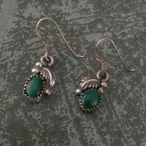 Vintage Navajo Sterling Malachite Earrin