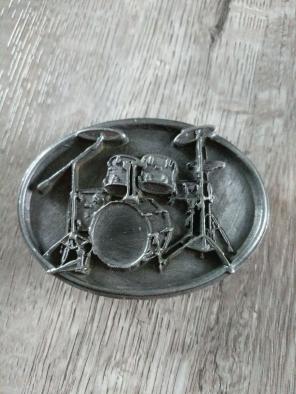 Drumset belt buckle (pewter)