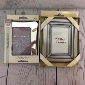 Two mini Metal silver picture frames