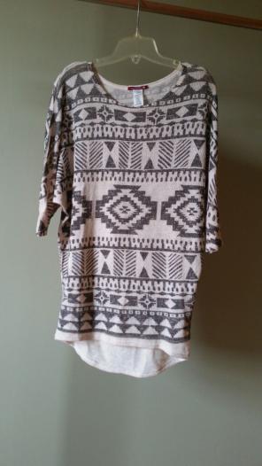 Boutique Aztec Tunic Top, Large