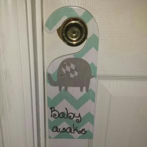 Baby Sleeping/Awake Door Hanger