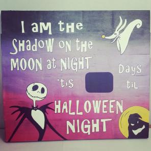 Handpainted Halloween Countdown Sign