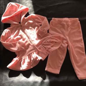 Polo Baby pink velour 12 month jumpsuit