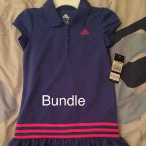 Girls Blue Adidas Tennis T-shirt dress