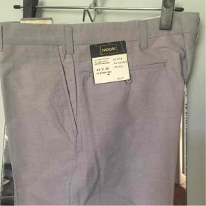 NEW, Lt. Gray Flat Front Pant, 33/30