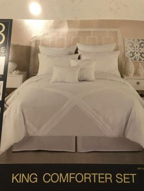 Pleated White Bedskirt King