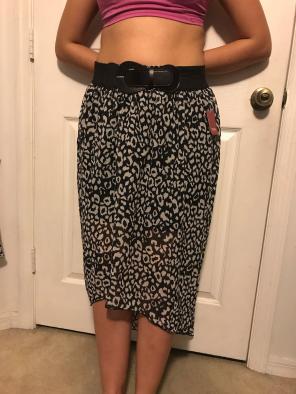 High low Belt Skirt