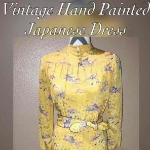 Japanese Vintage Hand Painted Dress