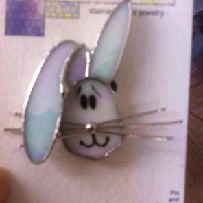 Bunny Pin and Pendant stained Glass