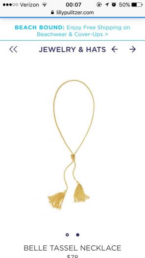 Lilly Pulitzer Belle Tassel Necklace NWT