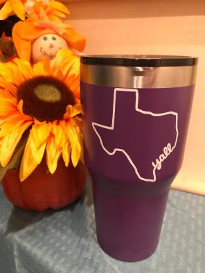 30 Oz Purple Texas Yall Tumbler