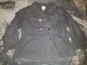 Women's black peacoat