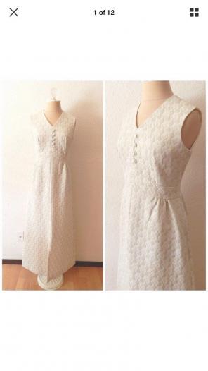 60s Mod Boho Metallic Wedding Dress